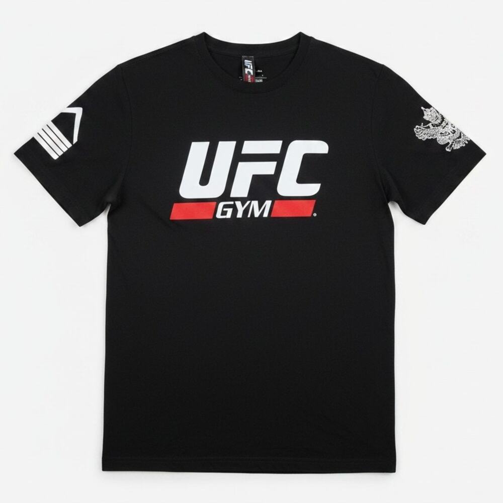 UFC Gym Striking Black T-Shirt Men's Small Arm Emblems Workout Training Sold Out